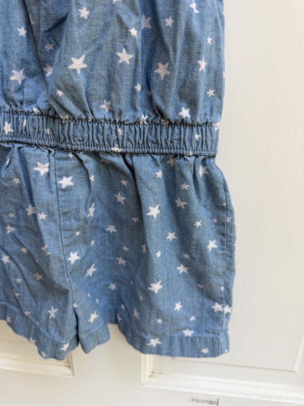 Way to Celebrate Patriotic 4T Girls Red White Blue Denim Star Tank Top Romper - Picture 3 of 6